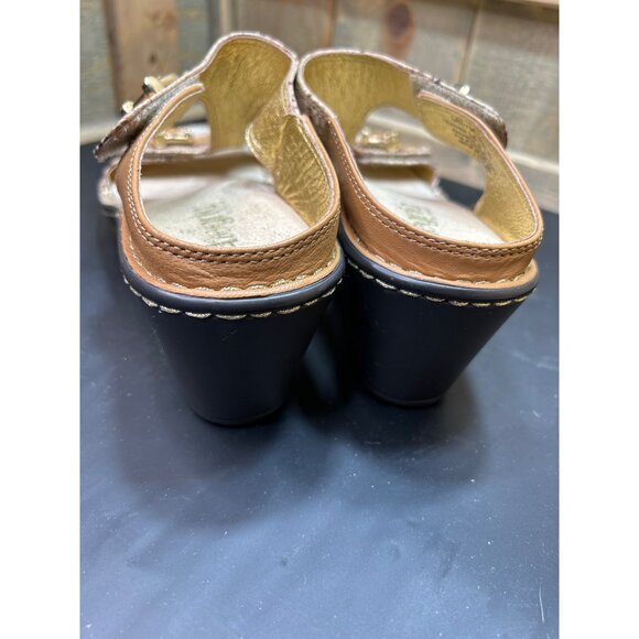 Alegria Womens Leather Wedge Sandals Size 40 9.5 - 10 - Picture 4 of 8